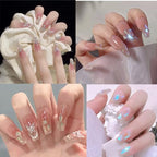 200PCS Aurora Nail Art Rhinestones Multi Shapes Mix 3D Glass Crystal Nail Gems Nail Charms Craft Heart Bear Star Irregular Iridescent Clear Nail Rhinestone Diamonds for Women Girls DIY Nail Art Design - color: Multi Shapes-9