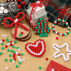 Red White Blue Green Pony Beads for Bracelets Christmas Beads for Friendship Bracelets 1000 Pcs Independent Day Plastic Beads for DIY Necklace Jewelry Making Supplies - color: Red White Blue Green Transparent
