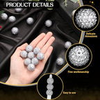 40 Pcs 20 mm Rhinestone Beads Bulk Crystal Round Disco Ball Chunky Bubblegum Beads for Pens Bracelets Charms Craft European Style Jewelry Making Supplies Christmas(White and Silver) - color: White and Silver