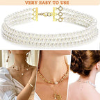 Dailyacc Lucky Necklace Layering Clasp 18K Gold and Silver Multi Strand Clasps for Stackable Necklaces - color: 2Pcs 2Silver 2Gold