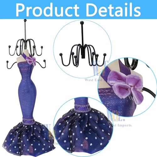 2 PCS Set Jewlery Display Shoe Ring Holder - Mannequin Necklace Display Bracelet Orgaziner (Purple) - color: Purple