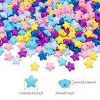 Amaney 400pcs Star Beads Multi Color Acrylic Beads for Bracelet Necklace Craft Jewelry Making - color: StarBeads