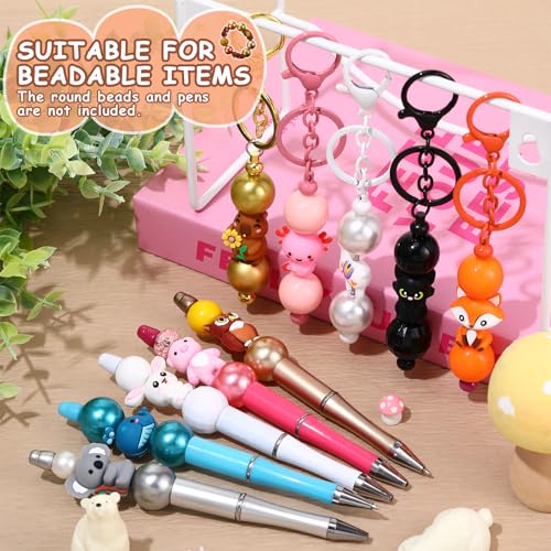 Watersay 12 Pcs 3D Silicone Focal Beads Pens Beads Bulk for Beadable Keychain DIY Crafts Necklace Bracelet Phone Chain Charms Jewelry Making (Animals B) - style: Animals B