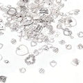 stino 100 Gram Metal Charms for Jewelry Making, Silver & Gold Plated, Bulk Pack for Bracelets, Necklaces, Crafts - color: Heart A Silver