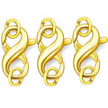 Dailyacc S925 Double Opening Lobster Clasp Sterling Silver and Gold Necklace Bracelet Extender Clasps and Closures for DIY Jewelry - color: Gold 3Pcs, size: 21mm × 11mm