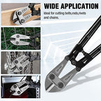 WORKPRO W017006A Bolt Cutter, Bi-Material Handle with Soft Rubber Grip, 24", Chrome Molybdenum Steel Blade - size: 24", style: Bolt Cutter