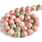 150pcs 6mm Green Red Rain Flower Beads Natural Gemstone Beads Round Loose Beads for Jewelry Making - color: Green Red Rain Flower, size: 6mm