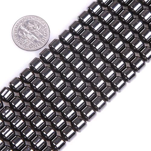 HAAMIIQII 50pcs 8mm Natural Black Hematite Loose Gemstone Beads Drum Shape Spacer Stone Beads for Jewelry Making DIY Bracelets Necklaces Crafting - color: Drum Shape, size: 8mm