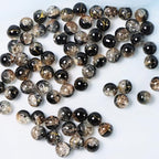 100Pcs 10mm Crackle Glass Beads for Jewelry Making - Round Spacer Crystal Beads Bulk, DIY Craft Supplies for Necklace Bracelet Earrings (Black Coffee) - color: Black Coffee