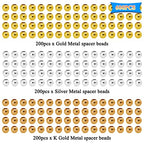 600Pcs 5mm Spacer Beads for Jewelry Making Metallic Plated Beads Smooth Seamless Round Loose Connector Beads Metal Crimp Stopper Beads for DIY Earring Necklace Bracelet Making (Gold, Silver, KC Gold) - color: 5mm, Gold Silver KC Gold