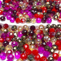 390pcs Glass Beads for Bracelets Making, 8mm Red Series Faceted Crystal Loose Bulk Beads for Earring Necklace Jewelry Crafts DIY Suncatchers - color: Red