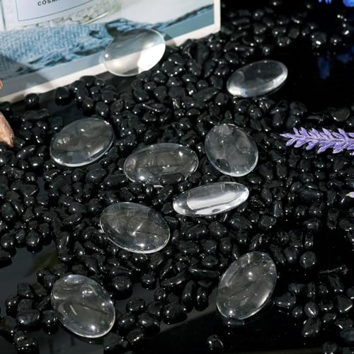 Craftdady 100Pcs Transparent Glass Cabochons 30x20mm Oval Clear Glass Flat Back Dome Tile Cabochons Covers for Photo Pendant Jewelry Making - color: Transparent Clear, size: 30x20mm Oval