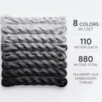 Natural 100% Silk Thread, Handmade Embroidery Thread Silk Floss 8 Colors 110m Each (68) - color: 68
