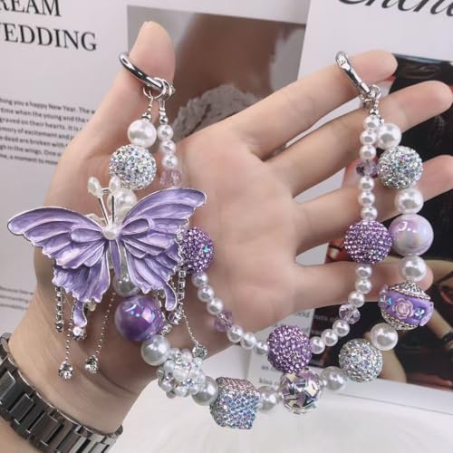 8pcs Butterfly Beads for Pens 64mm Colorful Rhinestone Beads for DIY Bracelet Necklace Earrings Keychain Making - color: 3D Advanced-8pcs
