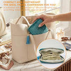 Small Jewelry Travel Organizer - 6 Layer Soft Jewelry Pouch for Bracelets, Necklaces & Rings, Pefect Trip Gift for Women