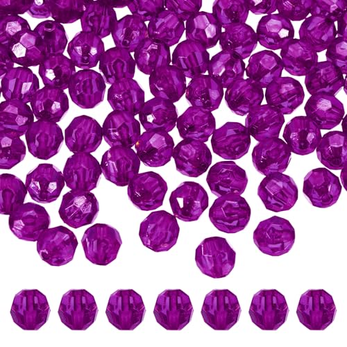 MECCANIXITY 400pcs Czech Faceted Bicone Beads 8mm Glass Spacer Bead Bulk for Jewelry Making & DIY Craft, Dark Purple - color: Dark Purple