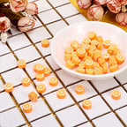 50PCS Handmade Polymer Clay Round Beads Orange Slice Loose Beads Fruit Theme Spacer Beads for DIY Bracelet Necklace Earring Charm Jewelry Making Hole 1.8mm - color: Orange Slice