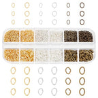PH PandaHall 1860pcs 3 Colors Oval Jump Rings, 4x3mm 5x4mm 6.5x4.5mm 7x5mm Iron Open Rings Connectors Jewelry Findings for Earring Bracelet Necklace DIY, Antique Bronze/Golden/Silver