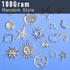 stino 100 Gram Metal Charms for Jewelry Making, Silver & Gold Plated, Bulk Pack for Bracelets, Necklaces, Crafts - color: Celestial Silver