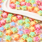 150pcs Ab Color Star Beads Acrylic Bead Stars Shape Beads for Jewelry Making Handmade DIY Bracelet, Charms Keychain Craft Supplies (Star) - color: star