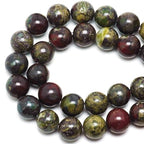 Natural Stone Beads - African Blood Jasper Round Beads for Jewelry Making, 8mm (44-47pcs) - color: African Blood, size: 8mm