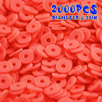 2000pcs Red Clay Beads for Bracelets Making, Flat Round Polymer Clay Beads 6mm Spacer Heishi Beads for Jewelry Making Earring Bracelets Necklace - color: Red 1