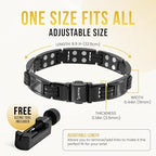 MagnetRX® Magnetic Bracelets for Men – Effective Mens Magnetic Bracelet with Carbon Fiber Inlay – Adjustable Length with Included Sizing Tool (Black) - color: Black Carbon Fiber (2X Strength)