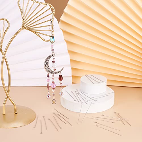 Pandahall 100pcs 22 Gauge Stainless Steel Open Eyepins 2 Inch (50mm) Eye Pins for DIY Jewelry Making