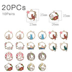 Bulk Gold Enamel Charms for Jewelry Making, Colorful Metal Charms Pendant for Bracelet Necklace and Crafting - color: Cat on Wreath2 White