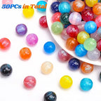 BONNY BOXX 30PCs 16mm Galaxy Glitter Mermaid Acrylic Round Beads Crystal Mix Plastic Pastel Loose Spacer Bubblegum Beads for Jewelry Making Phone Strap DIY Crafts - color: Galaxy Glitter Mermaid