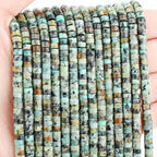 Natural African Turquoise Heishi Spacer Beads Loose Semi Precious Flat Round Gemstone Disc Shape Stone for Beading Jewelry Making 4x2mm 15.5" - color: African Turquoise
