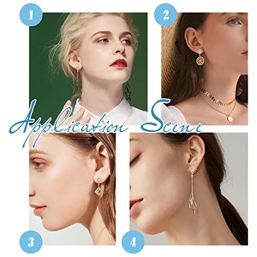 Beebeecraft 10Pcs/Box 18K Gold Plated Sun Earring Findings Cubic Zirconia Earring Posts with Sterling Silver Pins and Butterfly Earring Backs for DIY Jewelry Making - color: Gold