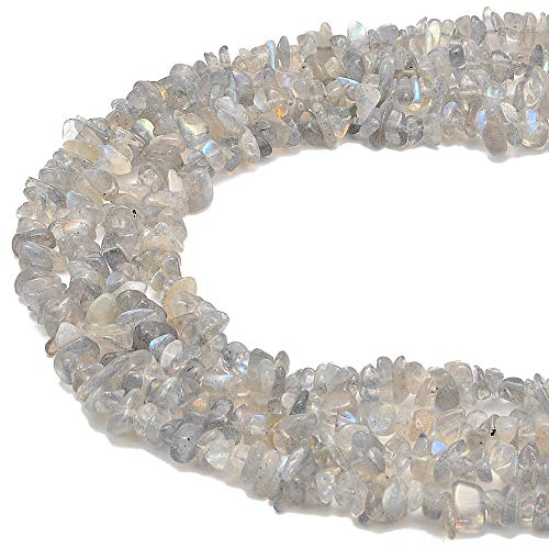 PLTbeads 5-8mm Natral Healing Gemstone Waist Bracelets Necklace Kit Irregular Stone DIY Crafts Design Jewelry Making 1 Strand per Bag Approxi 34 inch (Labradorite Chips) - color: labradorite Chips