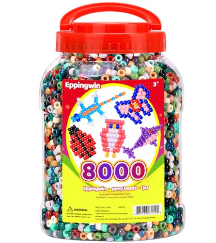 Eppingwin 8000+pcs Wholesale Large Pony Beads (6x9 mm) Bucket, Easy Storage Kandi Bead Bulk, Beads for Jewelry Making, Crafts(Earth-Tone) - color: Earth Tone Color, size: 8000+ Beads (1 Pack)