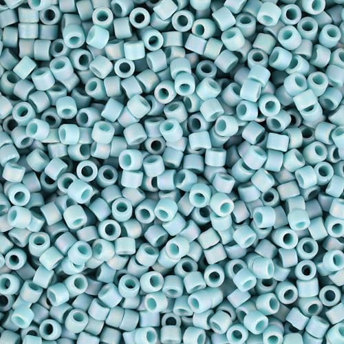 Miyuki Delica Seed Beads – Size 11/0 (1.6 mm), DB2315, Frost Opaque Glaze Rainbow Peacock, 7.2 g, Approx. 1440 Beads, Made in Japan - color: DB2315 - Frost Opaque Glaze Rainbow Peacock