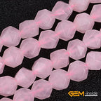 GEM-Inside Natural 6mm Pink Rose Quartz Gemstone Loose Beads Faceted Cambay Crystal Energy Stone Power for Jewelry Making 15" - color: Pink Rose Quartz, size: 6mm