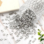 Augshy 700Pcs Large Letter Beads Silver Plastic A-Z Mixed Alphabet Shape Beads for Jewelry Making Bracelets Necklaces Key Chains Shoelaces Crafts Party Decor(9x12mm) - style: Silver Alphabet Style