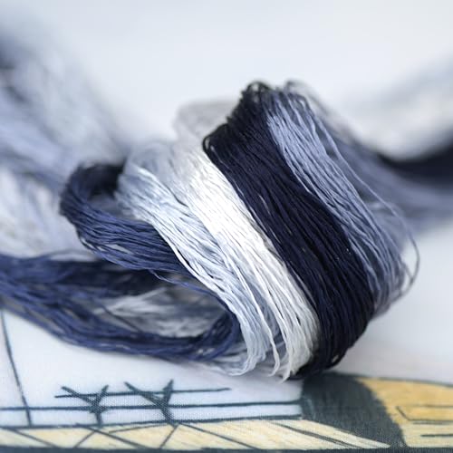 8 Skeins Mulberry Silk Floss Embroidery Thread Floss-Cross Stitch Threads China Silk Woven Jewelry Threads DIY Sewing Kits (12) - color: 12