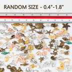 stino 100g Metal Pendant Charms for Jewelry Making, Bulk Silver & Gold Plated Charms for Braclet Necklace Crafts, Animal Plant Flower Pet and so on - color: Sea Life Silver & Gold