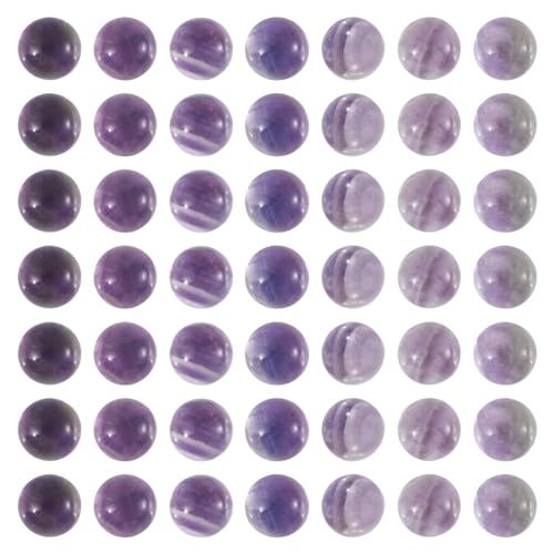Crafans 50Pcs 6mm Half Round Gemstone Cabochons Natural Amethyst Flat Back Stone Cabochons Domes No Hole Healing Power Stone Chakra Crystal Beads for Jewelry Making - color: Amethyst, size: 6mm