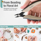 Beaditive Micro Wire Cutter – Natural Cream Flush Cutter for Beading, Jewelry Making & Crafting – Precision 5” High Carbon Steel with Ergonomic TPR Grip