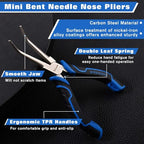 SPEEDWOX Bent Needle Nose Pliers With Smooth Jaw For Jewelry Making Fishing Hook Remover Long Angled Needle Nose Pliers For Jewelry Making, Wire Wrapping And Object Gripping - style: Bent Needle Nose Pliers Smooth Jaw