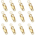Dailyacc 925 Sterling Silver Lobster Clasp with Closed Jump Rings Gold Necklace Clasps and Closures for Jewelry Bracelet Extender,Made in Italy - color: 12pcs Gold, size: 0.39IN/10MM