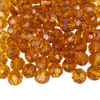 Jmassyang 400 Pieces 4mm Faceted Round Crystal Glass Beads Spacer Beads for Jewelry Making, Bracelets Necklaces Earrings Wind Chimes Suncatchers (Amber) - color: Amber, size: 4mm