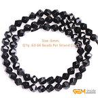 GEM-Inside Natural 6mm Black Agate Gemstone Loose Beads Faceted Cambay Crystal Energy Stone Power for Jewelry Making 15" - color: Black Agate, size: 6mm