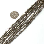 GEM-Inside 4mm Pyrite Beads Crystal Stone Faceted Round Genuine Loose Beads for Bracelet Necklace Jewelry Making 15" - color: Gray Pyrite, size: 3mm