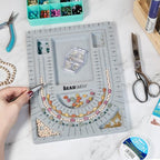 The Beadsmith Bead Board, Grey Flocked, 3 U-Shaped Channels, 6 Recessed Compartments, 9.5 x 13 inches, Design Boards for Creating Bracelets, Necklaces and Other Jewelry - size: 28" - 3 Channel