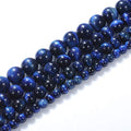 Natural Stone Beads 4mm Lapis Blue Tiger Eye Gemstone Round Loose Beads Crystal Energy Stone Healing Power for Jewelry Making DIY,1 Strand 15" - color: Lapis Blue Tiger Eye, size: 4MM