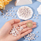 FASHEWELRY 500Pcs White Golden Letter Beads 4.5mm Square Alphabet Beads Acrylic Cube Letter Q Beads for Friendship Bracelet Necklace Keychains Jewelry Making - color: Letter Q