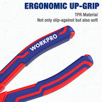 WORKPRO Premium 6” Needle Nose Pliers, Paper Clamp Precision, Heavy-Duty CRV Steel, Soft Grip with Wire Cutter, Long Nose Cutting Pliers - style: 6-inch